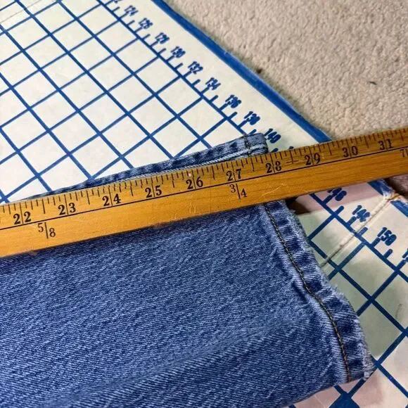 Levi’s 501 Jeans Straight Leg Distressed Blue Denim Western Men's Size 24x30 - Picture 12 of 12